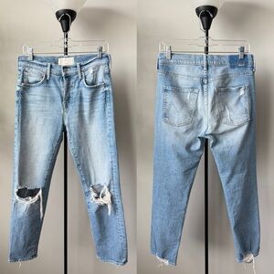 Mother The Scrapper Ankle Jeans Distressed Bless You Again 25